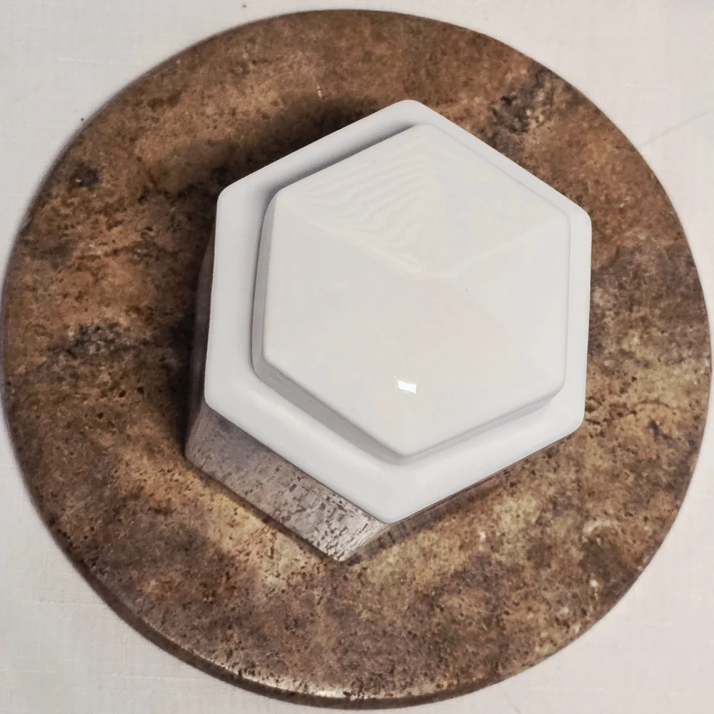 COMING SOON Pier 1 Imports White Porcelain Hexagonal Tea Jar 5
